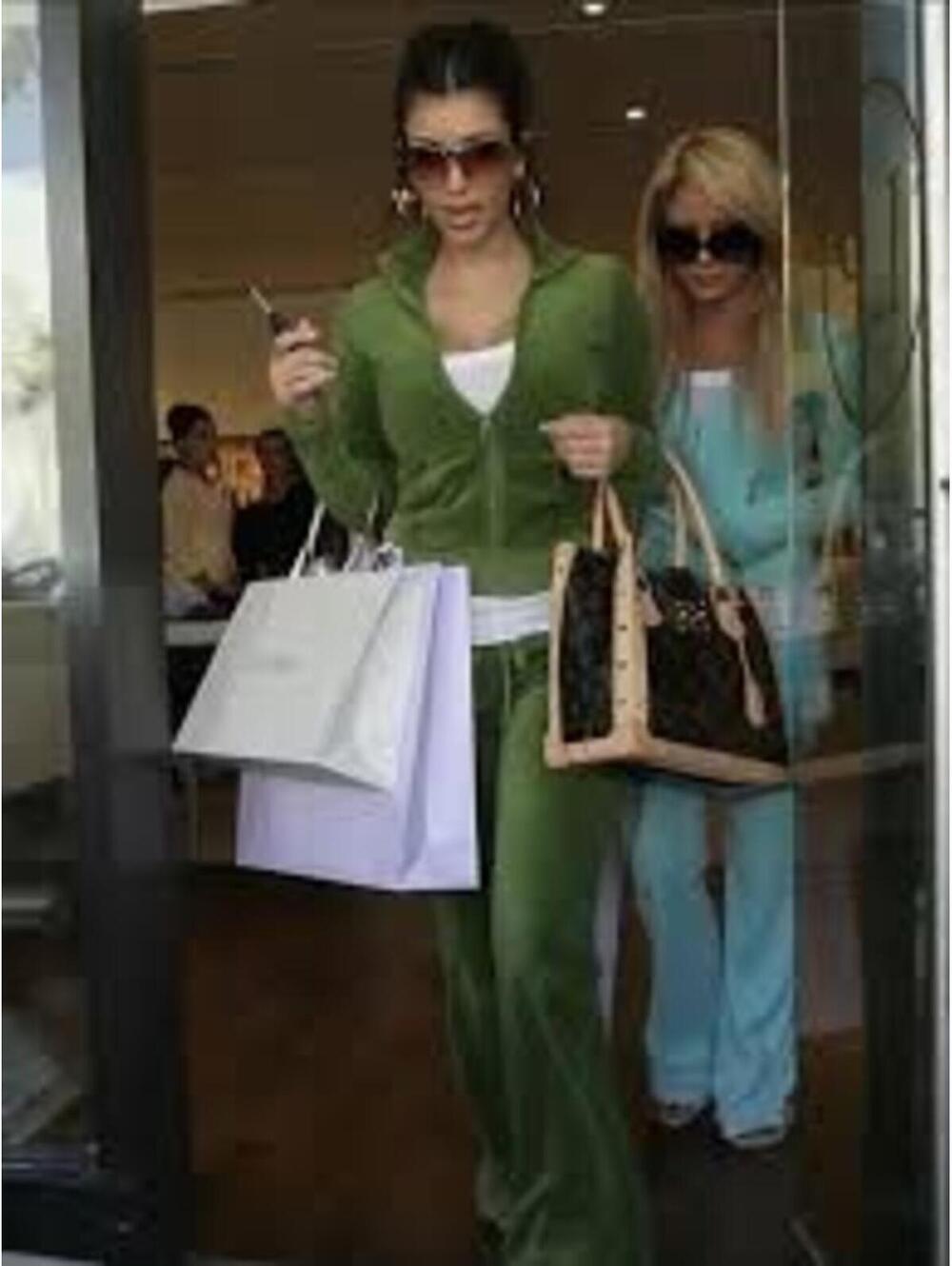 Authentic VTG Juicy Couture Velour Tracksuit Hoodie Olive Green SZ Medium Y2K